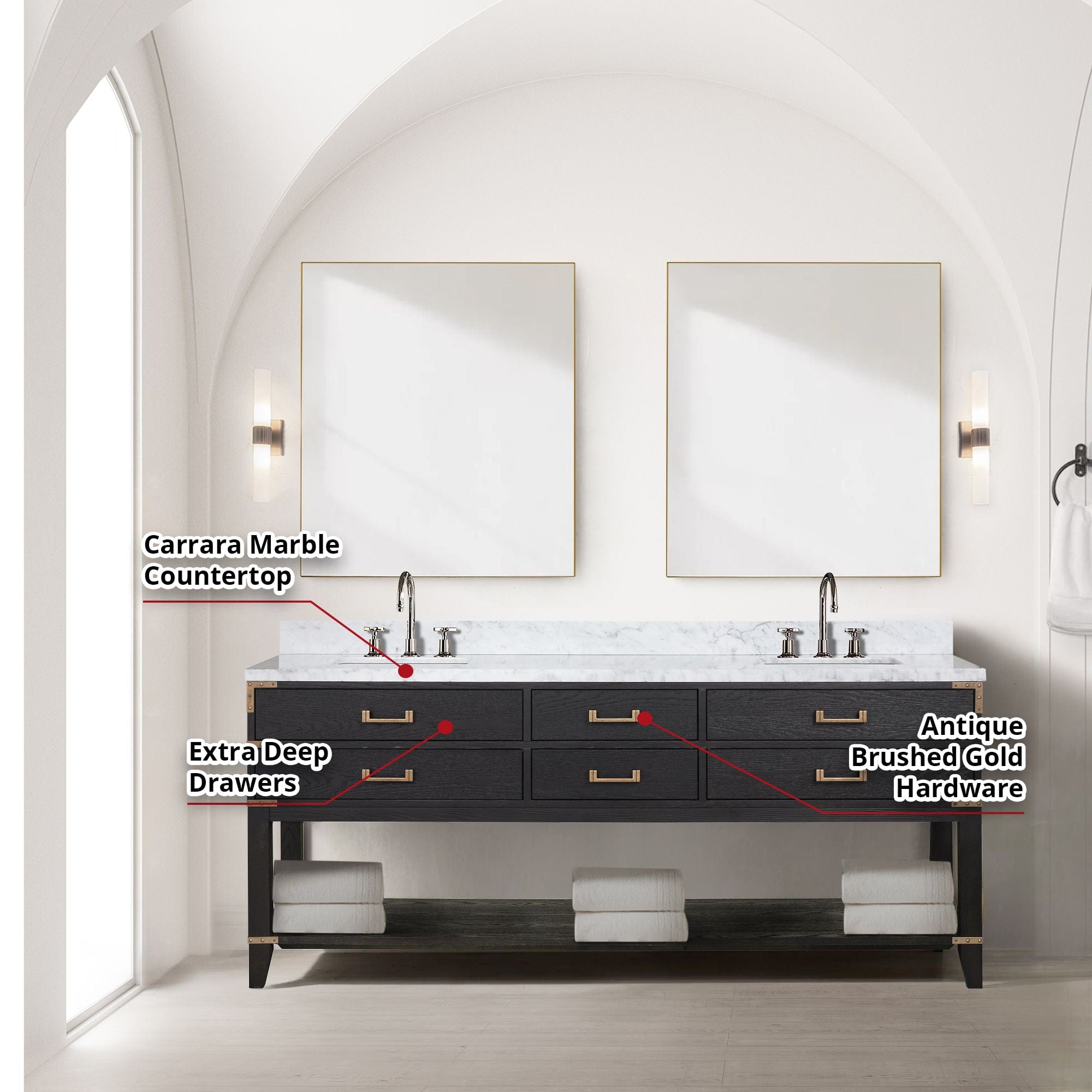 Norwalk 80" x 22" Double Bath Vanity - Backyard Provider