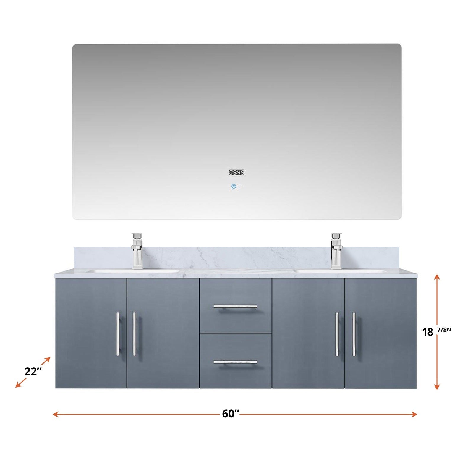 Geneva  60" x 22" Double Bath Vanity - Backyard Provider