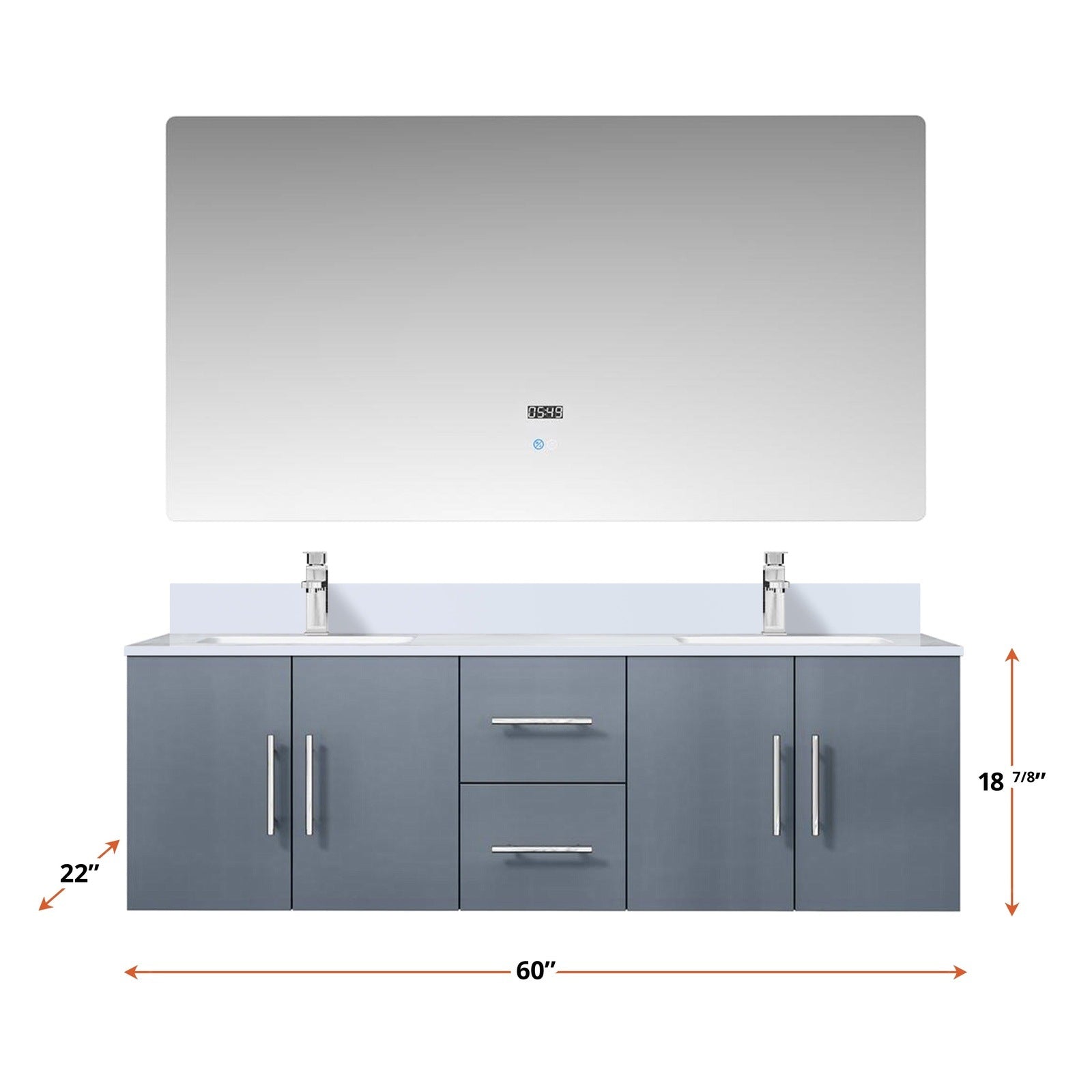 Geneva  60" x 22" Double Bath Vanity - Backyard Provider