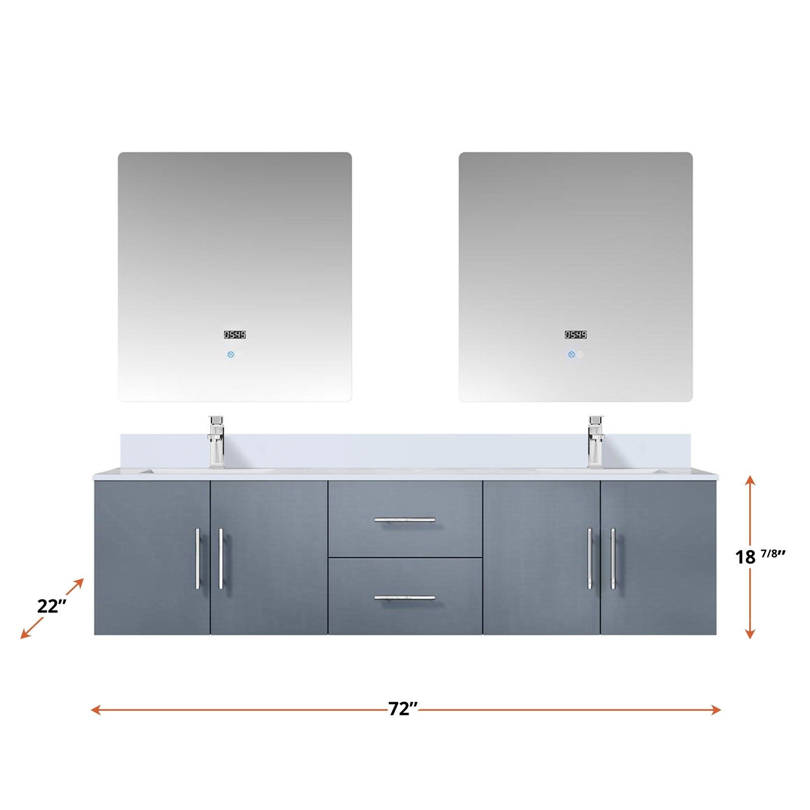 Geneva  72" x 22" Double Bath Vanity - Backyard Provider