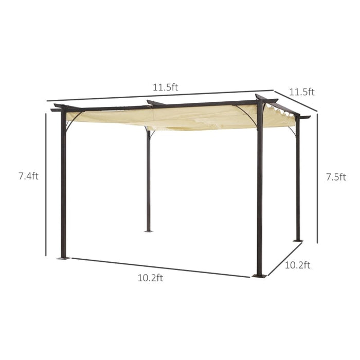 Outsunny 11.5' x 11.5' Retractable Canopy - 84C-092