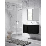 Lucena Bath Décor Cristal 80" Double Floating Vanity in White / Black / Grey - Backyard Provider