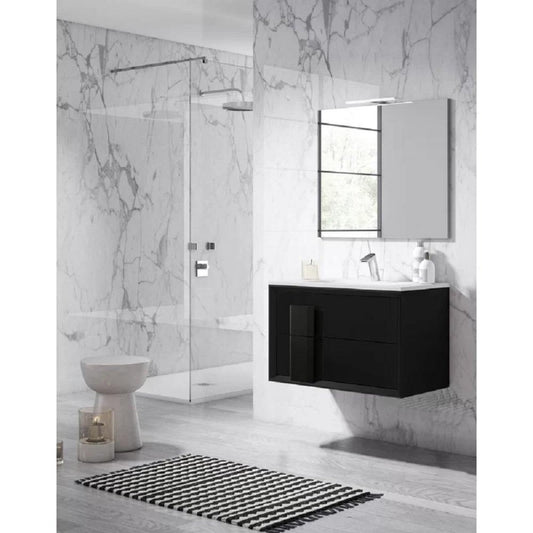 Lucena Bath Décor Cristal 24" Floating Bathroom Vanity in White, Black, Grey, White and Black, White and Grey or Black and Grey - Backyard Provider