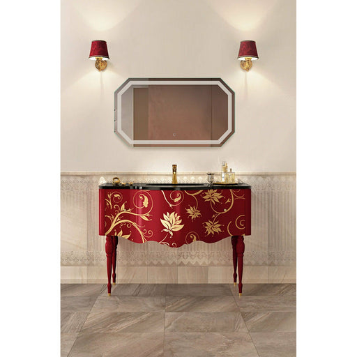 Krugg Tudor 60" X 30" LED Bathroom Mirror with Dimmer & Defogger Large Octagon Lighted Vanity Mirror TUDOR6030 - Backyard Provider