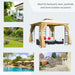 Outsunny 10' x 10' Outdoor Patio Gazebo Canopy with 2-Tier Polyester Roof - 01-0874