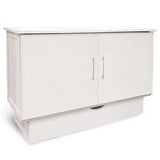 Arason Creden-ZzZ Madrid Murphy Queen/Full Cabinet Bed White Wire Brush