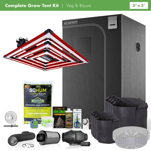 PhotonTek SQ300 + Happy Hydro AC Infinity 3' x 3' Complete Grow Kit