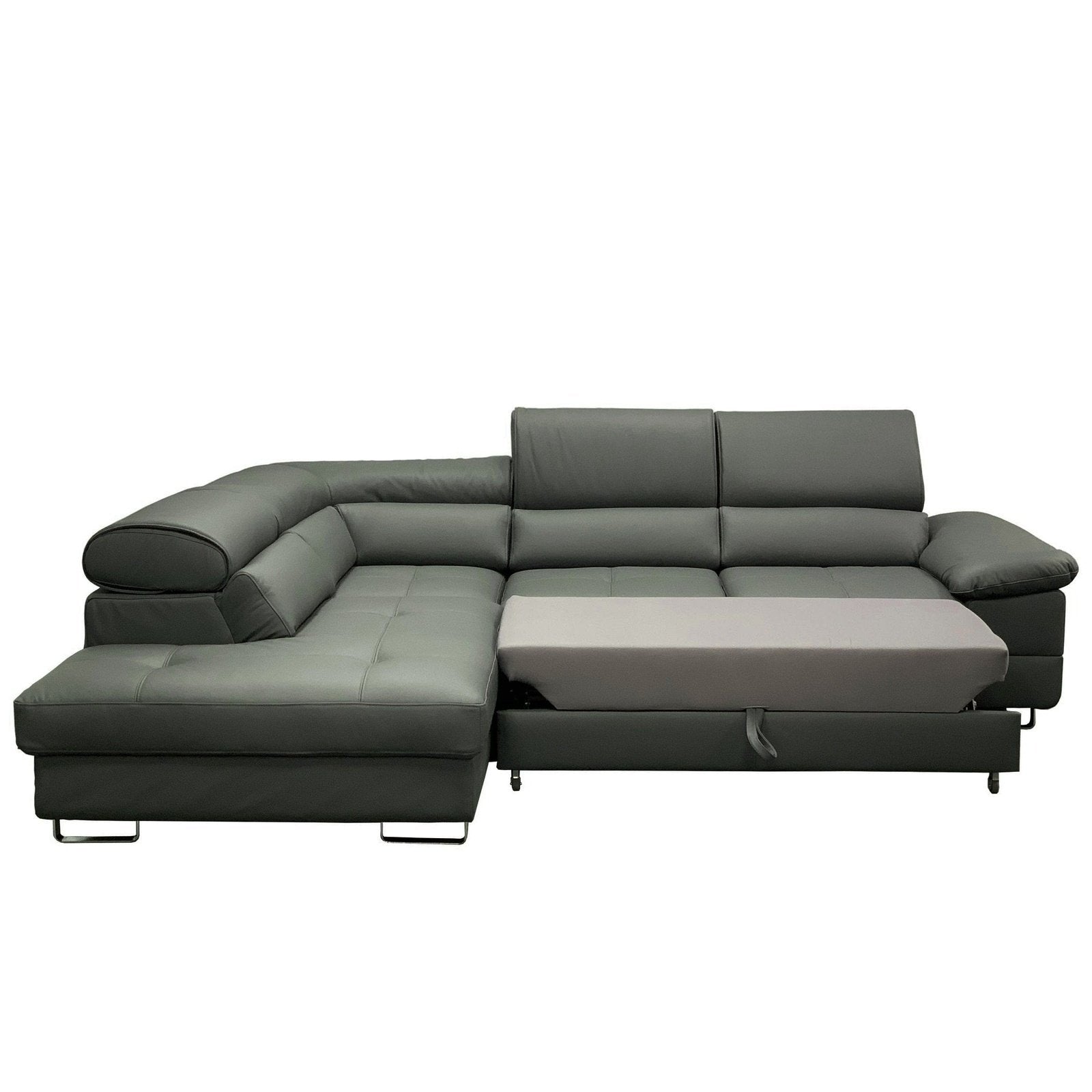 Maxima House COSTA Leather Sectional Sleeper Sofa, Right Corner - Backyard Provider