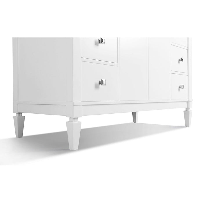 Ancerre Kayleigh Bathroom Vanity with Sink and Carrara White Marble Top Cabinet Set - VTS-KAYLEIGH-48-W-CW - Backyard Provider
