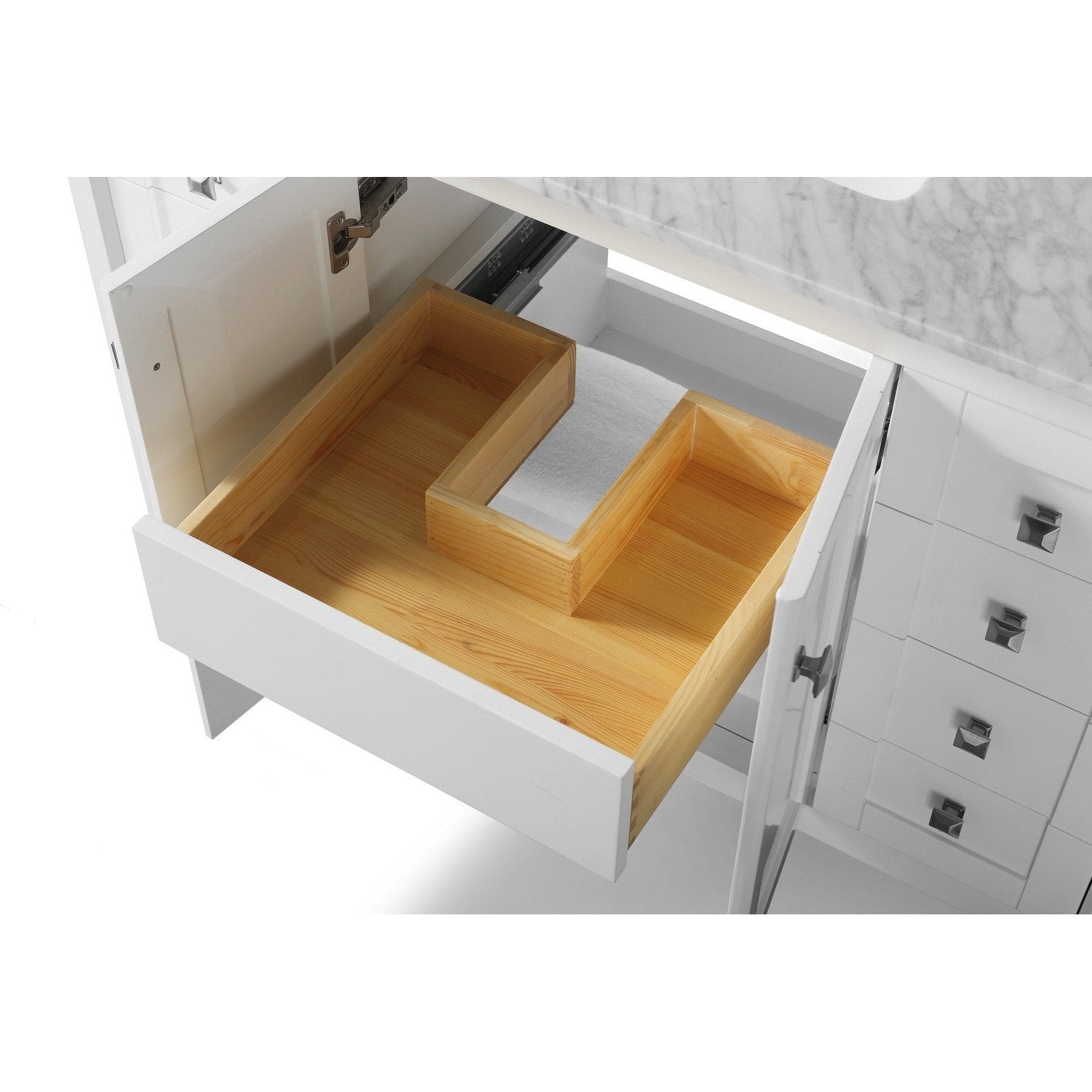 Ancerre Shelton Bathroom Vanity with Sink and Carrara White Marble Top Cabinet Set - VTS-SHELTON-48-W-CW - Backyard Provider