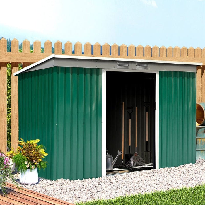 Outsunny 9' x 4.5' x 5.5' Outdoor Rust-Resistant Garden Storage Shed - 845-032