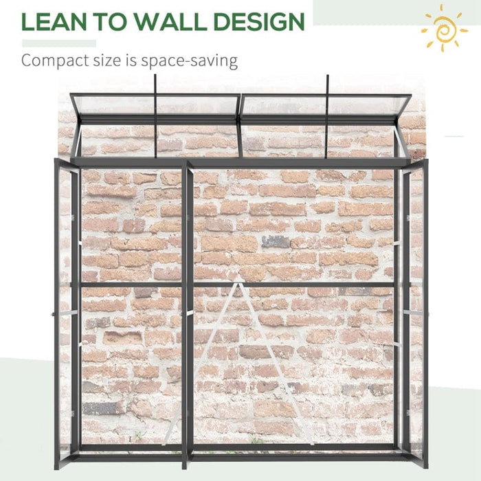 Outsunny 6' x 2' Aluminum Greenhouse, Polystyrene Walk-in Garden Greenhouse - 845-524