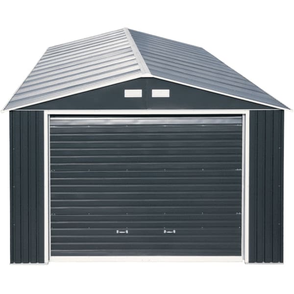 Duramax 12'x20' Imperial Metal Garage Dark Gray w/ White Trim 50951 - Backyard Provider