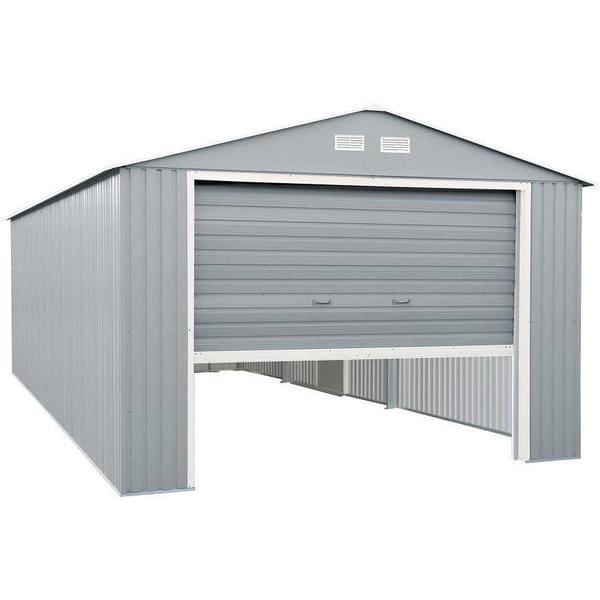 Duramax 12'x26' Imperial Metal Garage Light Gray w/Off White 55152 - Backyard Provider