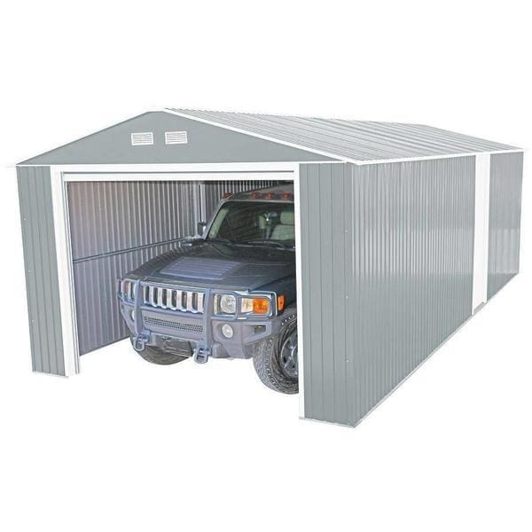 Duramax 12'x26' Imperial Metal Garage Light Gray w/Off White 55152 - Backyard Provider
