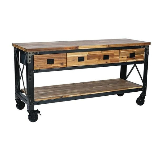 Duramax Darby 72" Metal & Wood Kitchen Island Desk w/ Drawers 68051 - Backyard Provider