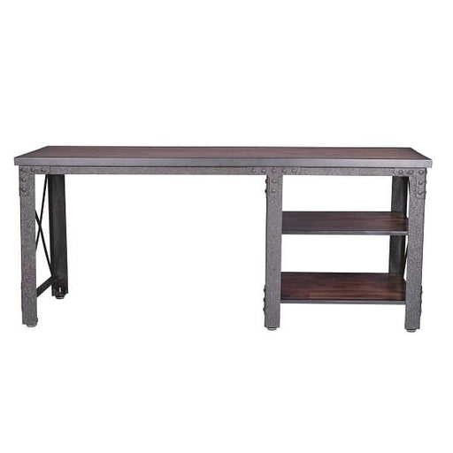Duramax Weston 72" Industrial Metal & Wood desk with shelves 68052 - Backyard Provider