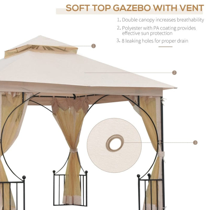 Outsunny 10' x 10' Steel Outdoor Garden Patio Gazebo Canopy - 84C-005