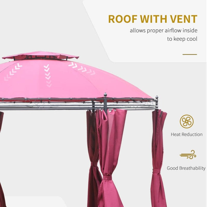 Outsunny 11.5’ Steel Outdoor Patio Gazebo Canopy - 84C-088WR