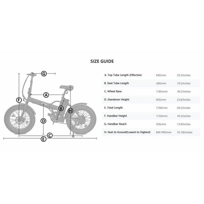 Ecotric 48V Fat Tire Portable & Folding Electric Bike with Color LCD Display - NS-FAT20850C-RD+HHJ850-RD