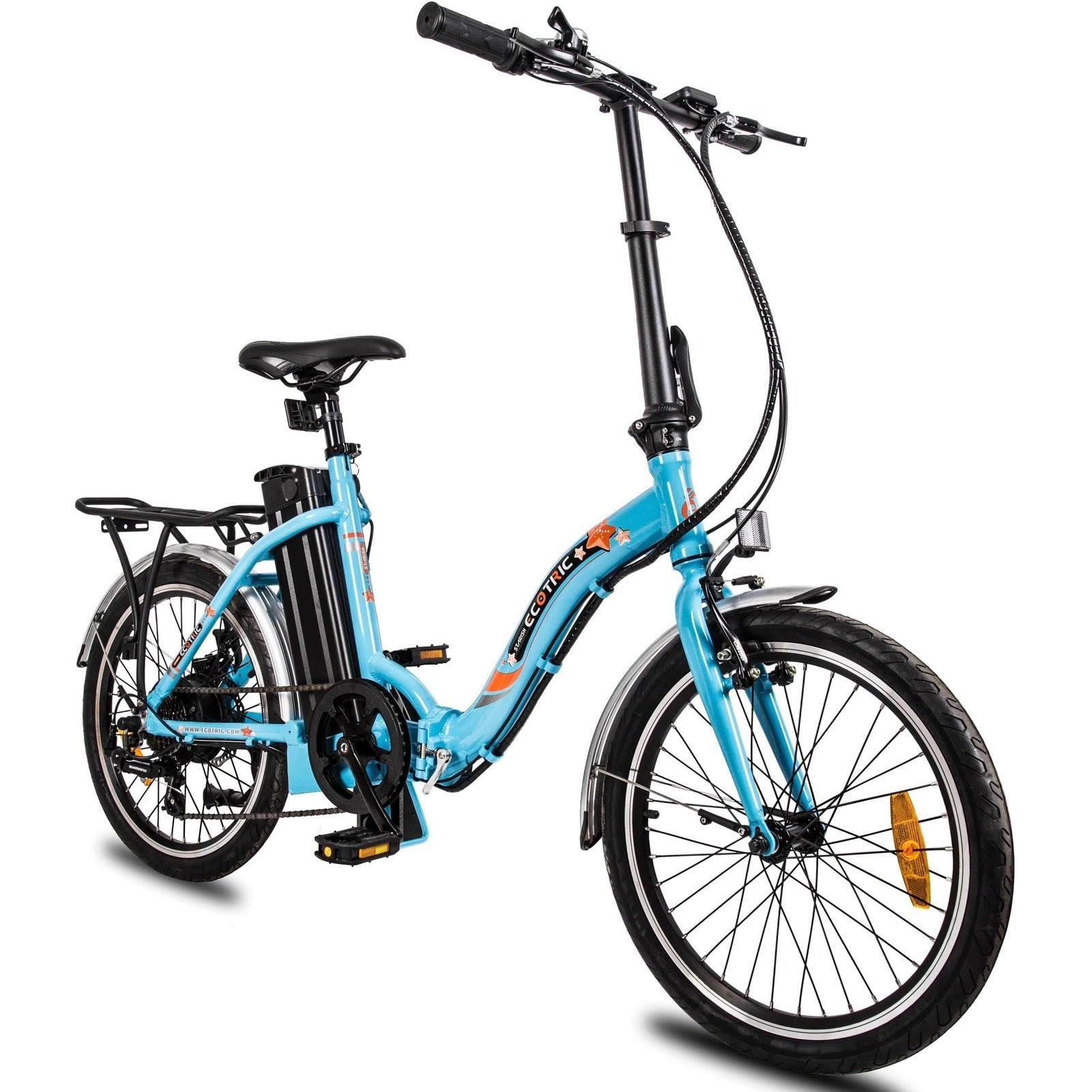 Ecotric Starfish 20" 350W Lightweight Electric City Bike - C-STA20LED-W-Z