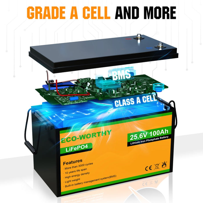 Eco-Worthy 1170W 24V 6x Bifacial 195W Complete MPPT Off Grid Solar Kit