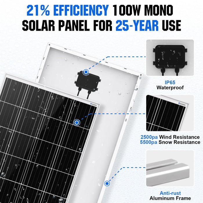 Eco-Worthy 400W 12V 4x100W Complete MPPT Off Grid Solar Kit
