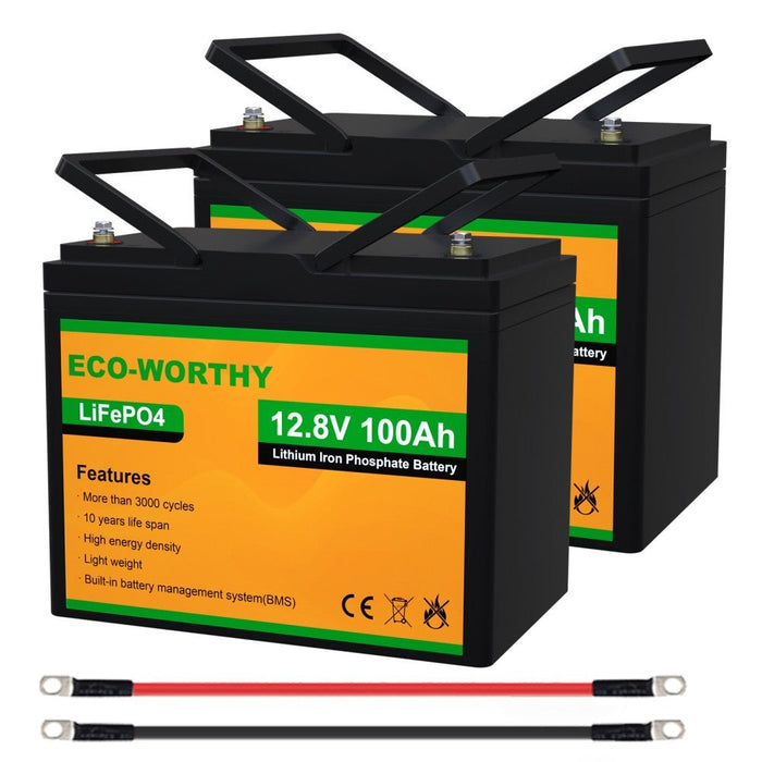 Eco-Worthy LiFePO4 12V 100Ah Lithium Iron Phosphate Battery