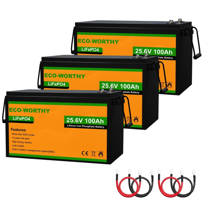 Eco-Worthy LiFePO4 24V 100Ah Lithium Iron Phosphate Battery