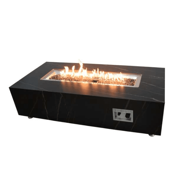 Elementi Plus Varna Marble Porcelain Fire Table OFP121BB