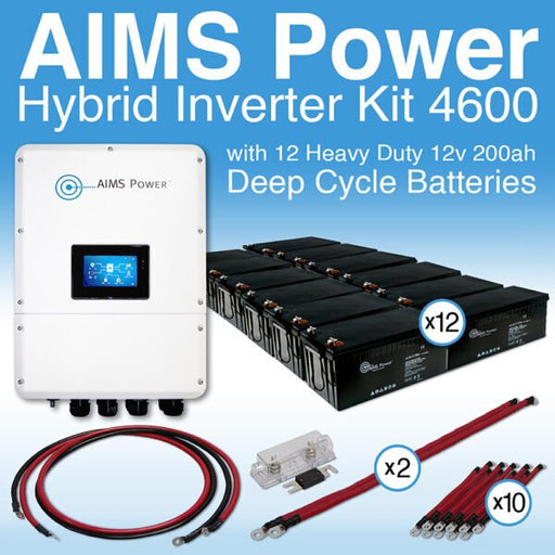 Aims Power KIT Hybrid Inverter Charger & Battery Bank 4.6 kW Inverter Output | 200 Amp Stored Battery Power