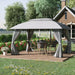 Outsunny 13' x 10' Patio Gazebo Outdoor Canopy Shelter with Sidewalls - 84C-326CG