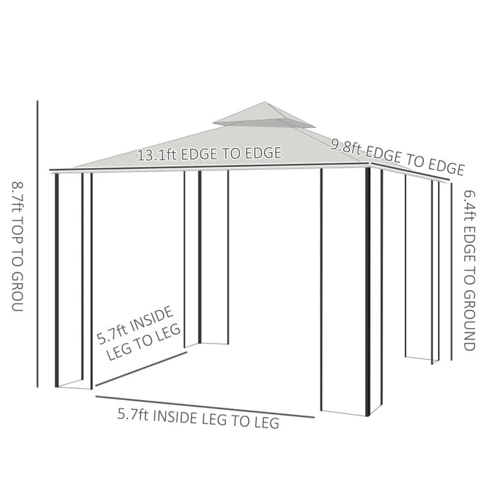 Outsunny 10' x 13' Outdoor Soft Top Gazebo Pergola - 01-0154