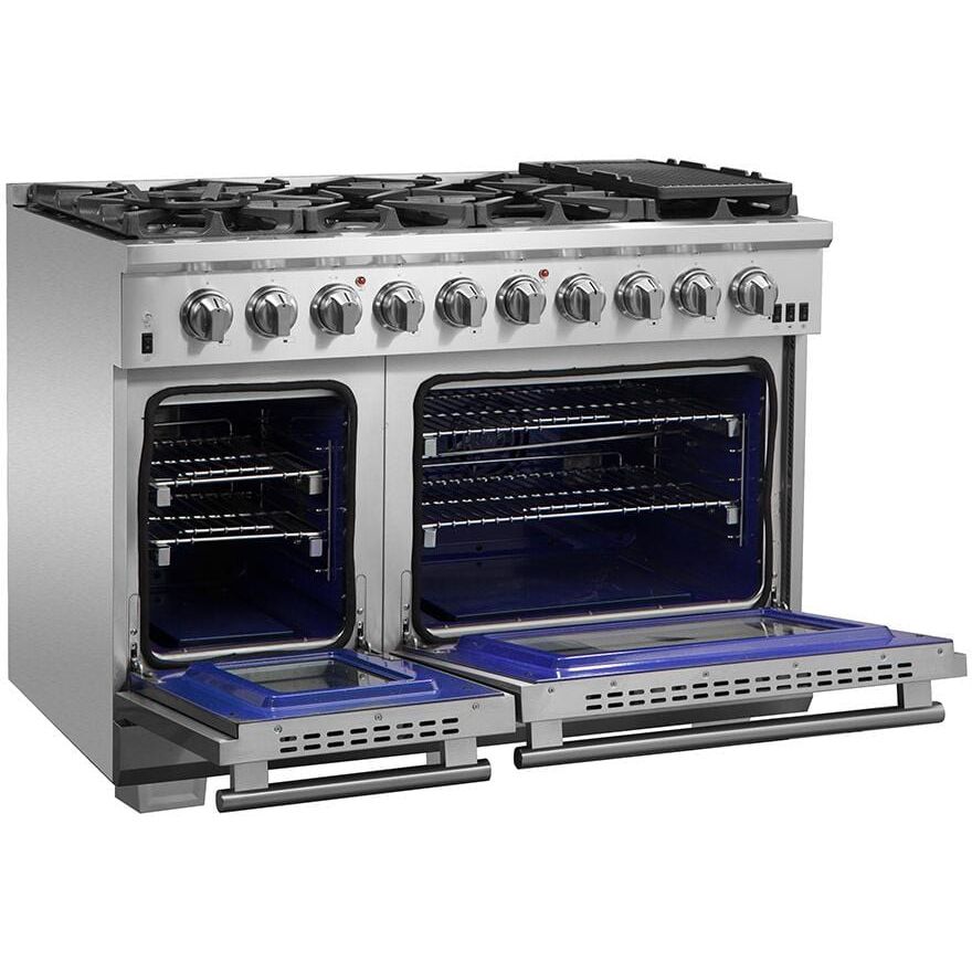 Forno 48″ Pro Series Capriasca Gas Burner / Gas Oven in Stainless Steel 8 Italian Burners, FFSGS6260-48