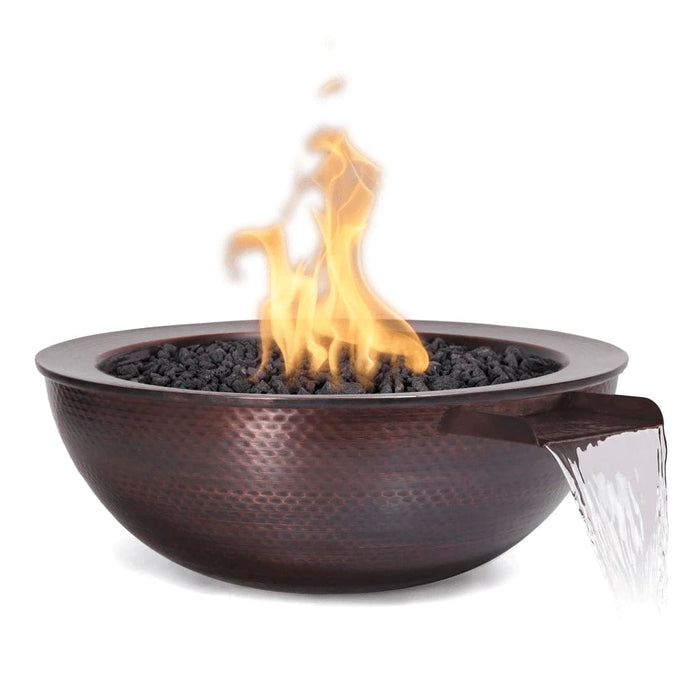 The Outdoor Plus OPT-RCPRFW Sedona Hammered Copper Round Fire and Water Bowl, 27-Inch