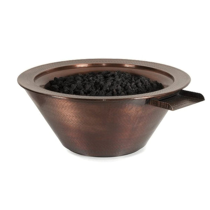 The Outdoor Plus OPT-NWCB Cazo Hammered Copper Round Fire and Water Bowl