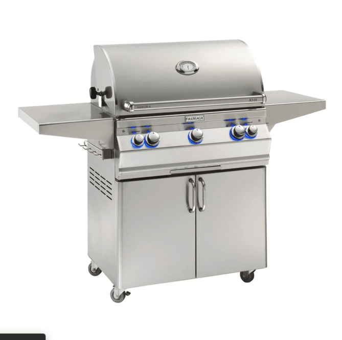 Fire Magic Aurora A540s 30-Inch Propane Gas Freestanding Grill w/ Backburner, Rotisserie Kit and Analog Thermometer - A540S-8EAP-61 - Fire Magic Grills