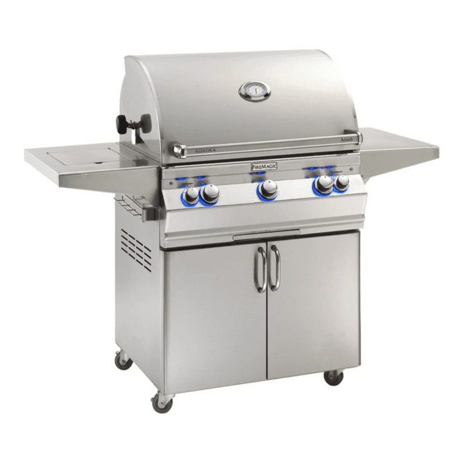 Fire Magic Aurora A660s 30-Inch Propane Gas Freestanding Grill w/ Flush Mounted Single Side Burner, Backburner, Rotisserie Kit and Analog Thermometer - A660S-8EAP-62 - Fire Magic Grills