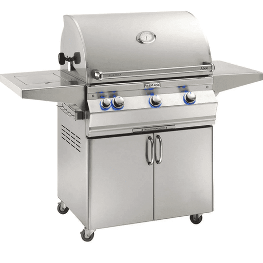 Fire Magic Aurora A660S 30-Inch Propane Gas Grill With One Infrared Burner, Rotisserie, Side Burner, And Analog Thermometer - A660S-8LAP-62 - Fire Magic Grills