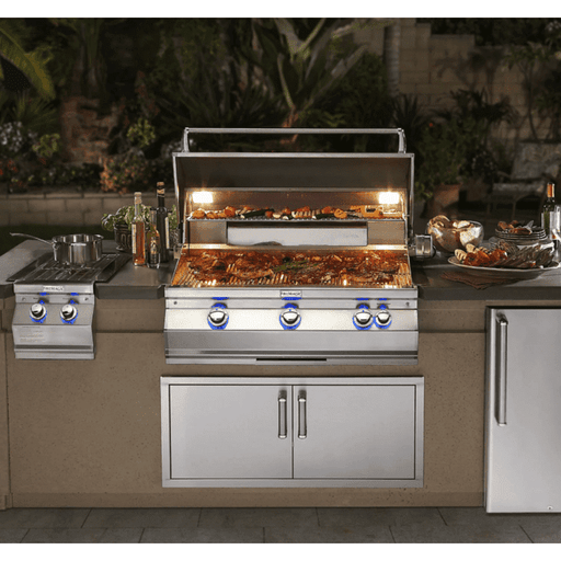 Fire Magic Aurora A790I 36-Inch Built-In Natural Gas Grill With Magic View Window, Rotisserie, And Analog Thermometer - A790I-8EAN-W