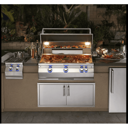 Fire Magic Aurora A790I 36-Inch Built-In Natural Gas Grill With One Infrared Burner, Magic View Window, Rotisserie, And Analog Thermometer - A790I-8LAN-W