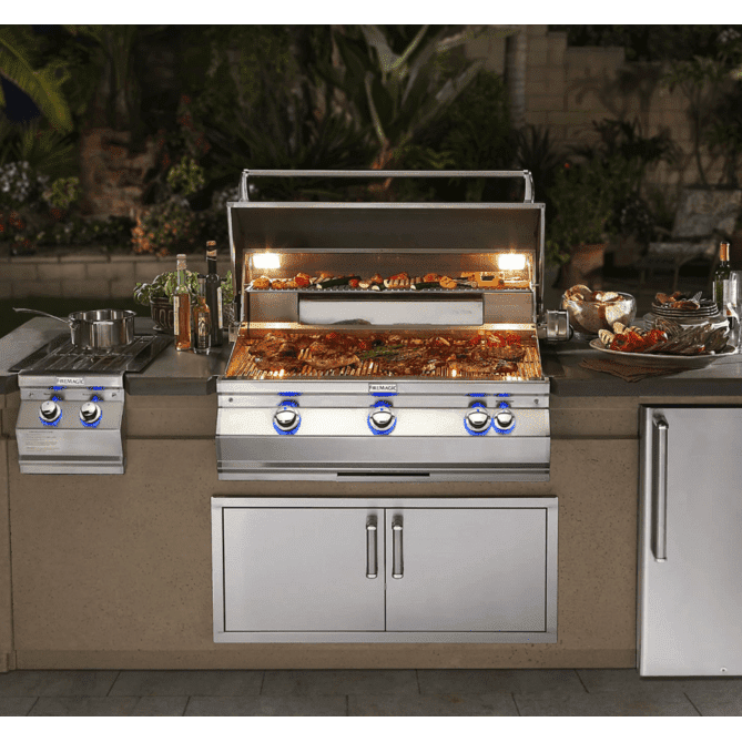 Fire Magic Aurora A790I 36-Inch Built-In Propane Gas Grill With Magic View Window, Rotisserie, And Analog Thermometer - A790I-8EAP-W