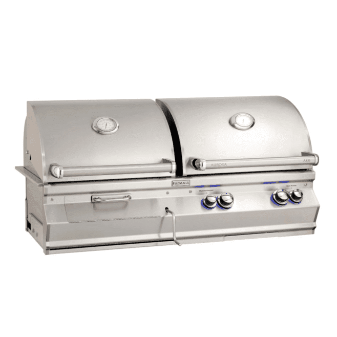 Fire Magic Aurora A830I 46-Inch Built-In Natural Gas & Charcoal Combo Grill With Analog Thermometer - A830I-7EAN-CB - Fire Magic Grills