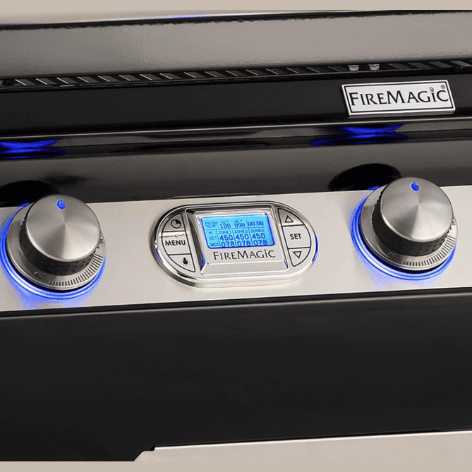 Fire Magic Echelon Black Diamond H790I 36-Inch Built-In Natural Gas Grill W/ One Infrared Burner, Magic View Window, Rotisserie, & Digital Thermometer - H790I-8L1N-W - Fire Magic Grills