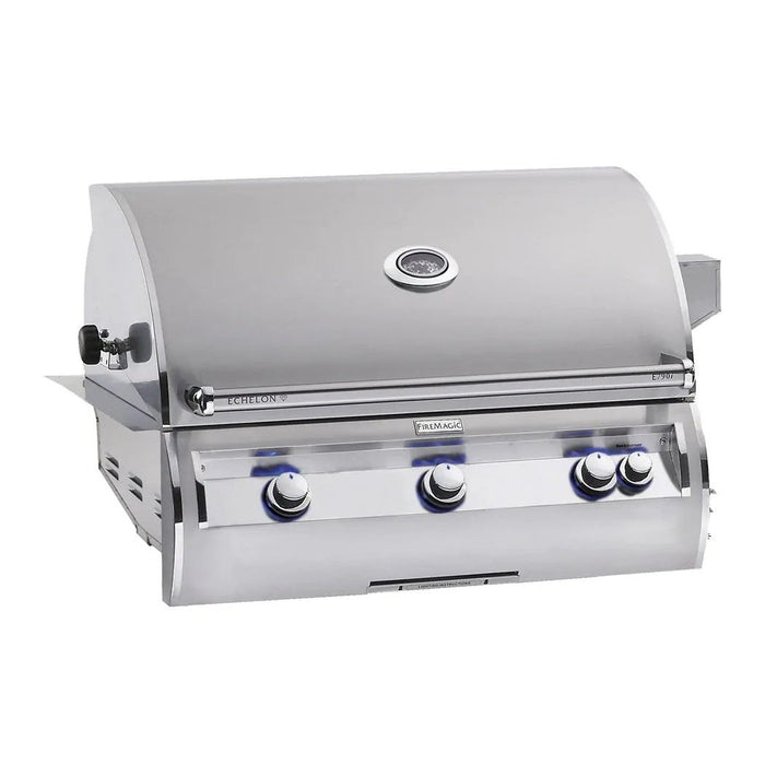 Fire Magic Echelon Diamond E790i 36" Propane Gas Built-In Grill w/ Backburner, Rotisserie Kit and Analog Thermometer - E790I-8EAP