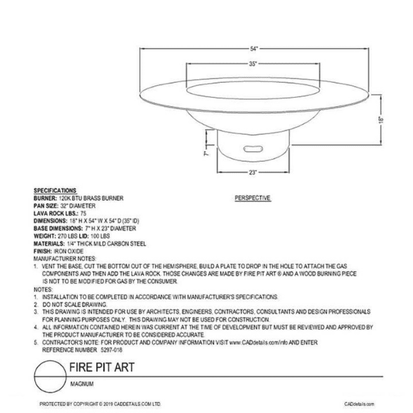 Fire Pit Art Magnum Fire Pit - Magnum-FPA-MLS120-NG