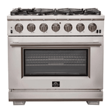 Forno 36″ Pro Series Capriasca Gas Burner / Gas Oven in Stainless Steel 6 Italian Burners, FFSGS6260-36