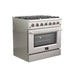 Forno 36" Galiano Gas Range with 6 Burners and Convection Oven FFSGS6244-36