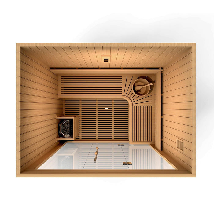 Golden Designs Copenhagen Edition 3 Person Traditional Steam Sauna - Canadian Red Cedar