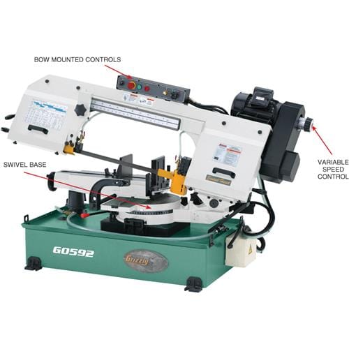 Grizzly Industrial 10" x 18" 2 HP Metal-Cutting Bandsaw